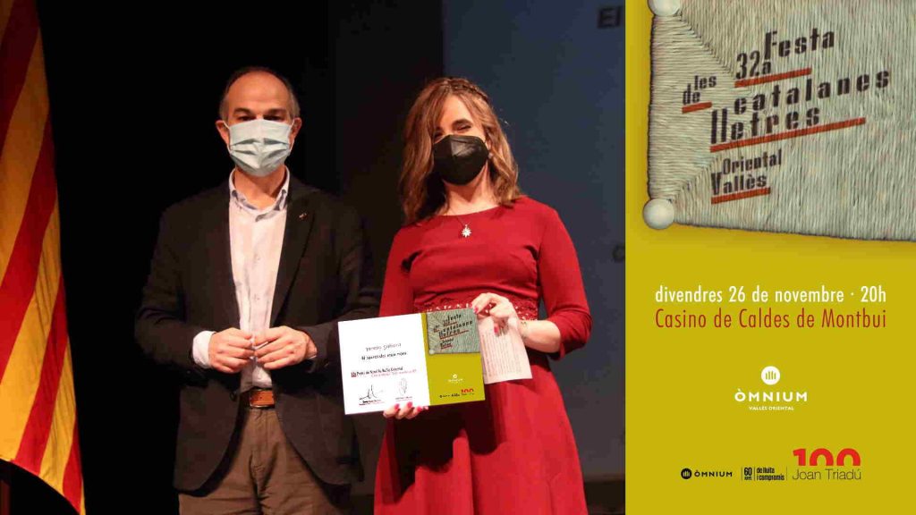 20211126-Premi_Novel-la-Festa_Lletres_Catalanes_Omnium_Valles_Oriental-El_secret_del_meu_nom-Teresa_Saborit-Jordi_Turull