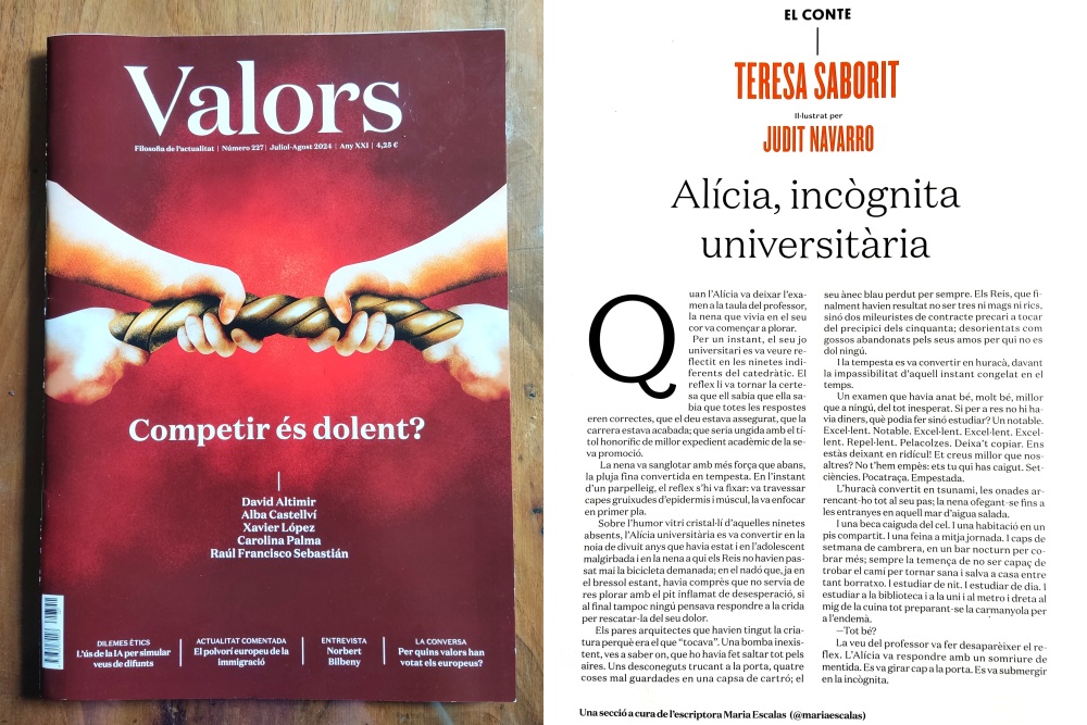 20241012-Revista_Valors-Maria_Escalas-Teresa_Saborit-Incognita_universitaria-Relat-Conte